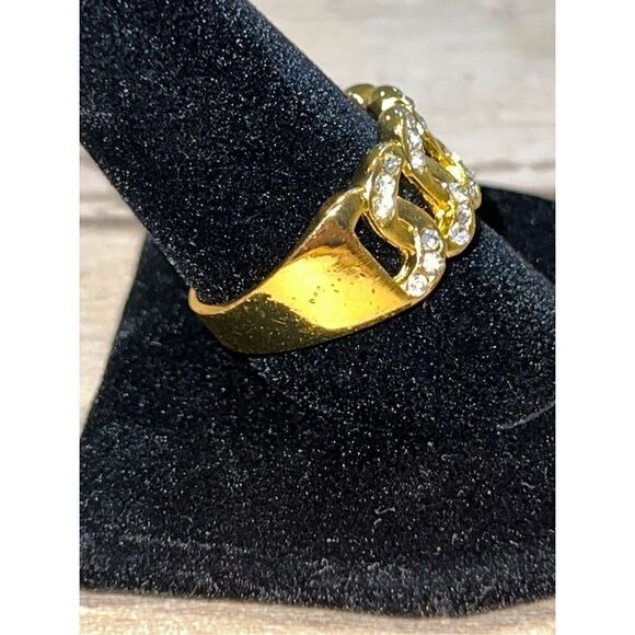 Brand Wedding Jewelry Yellow Gold Tone Band Rings For Mens Party Gift Size 10 1/ - Picture 3 of 5